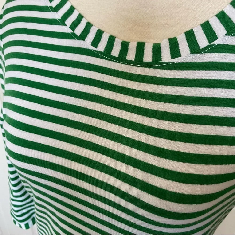 Luella for Target Green & White Striped T-shirt with Embroidered Cherry, Large - Picture 8 of 13